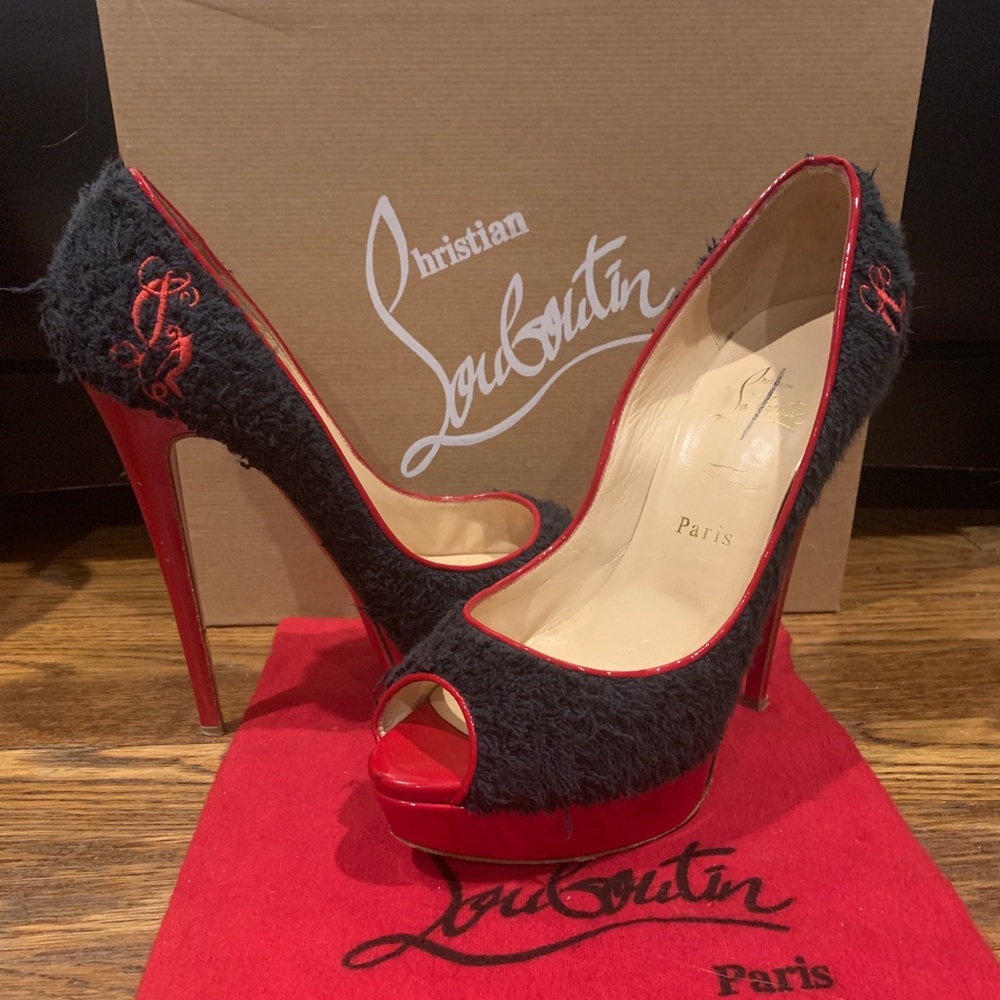 Limited edition Christian louboutin lady peep toe